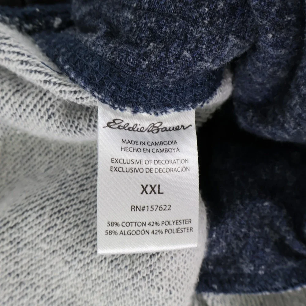 Eddie Bauer Lounge Sweatpants Mens 2XL Blue Heathered Stretch Pockets Drawstring